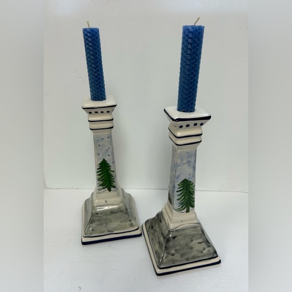 Vintage RCCL Portugal Tapered Hand Painted Candle Holders - Picture 7 of 8